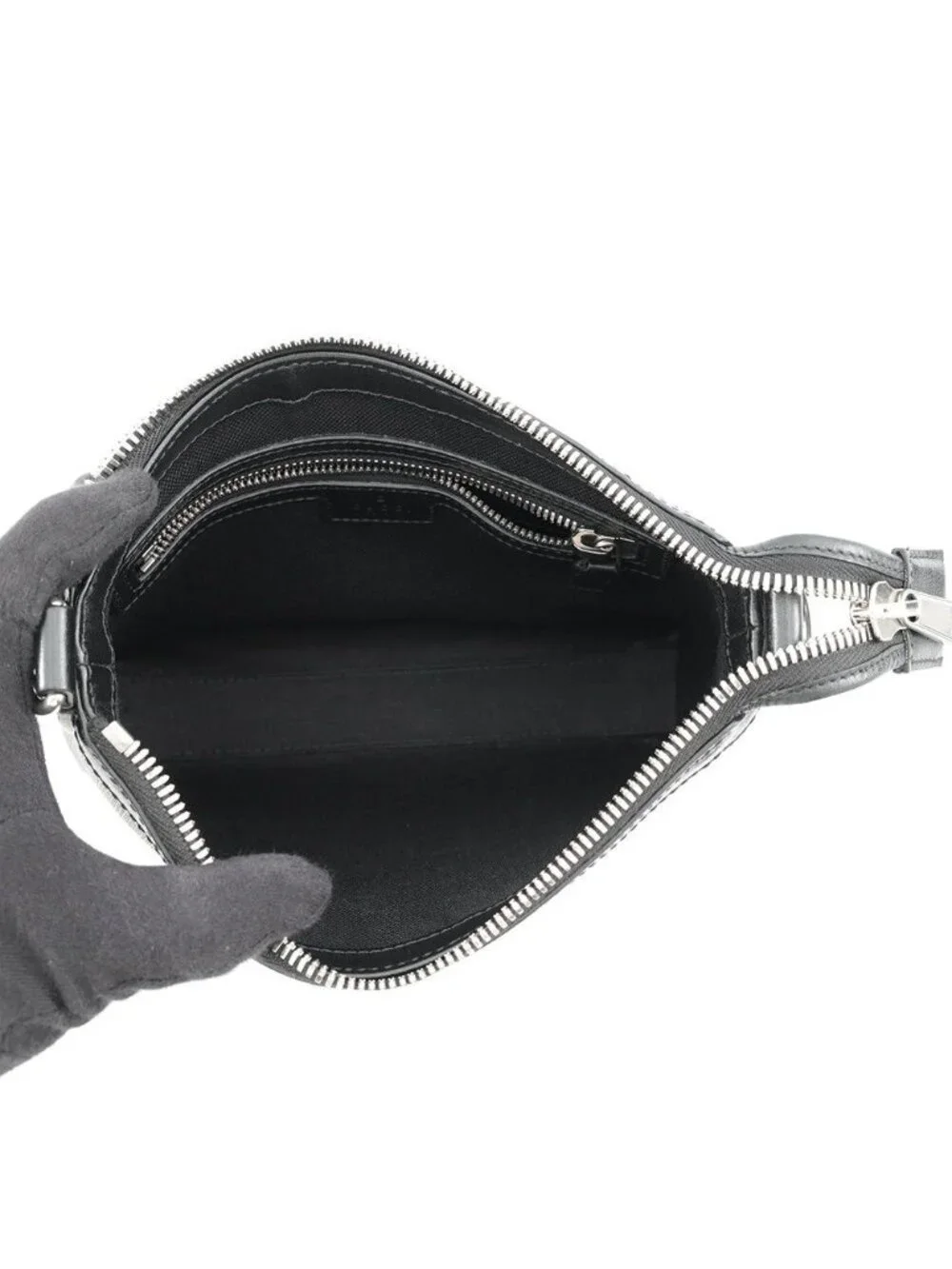 Gucci Shoulder Bag Interlocking G GG Supreme Leather Black